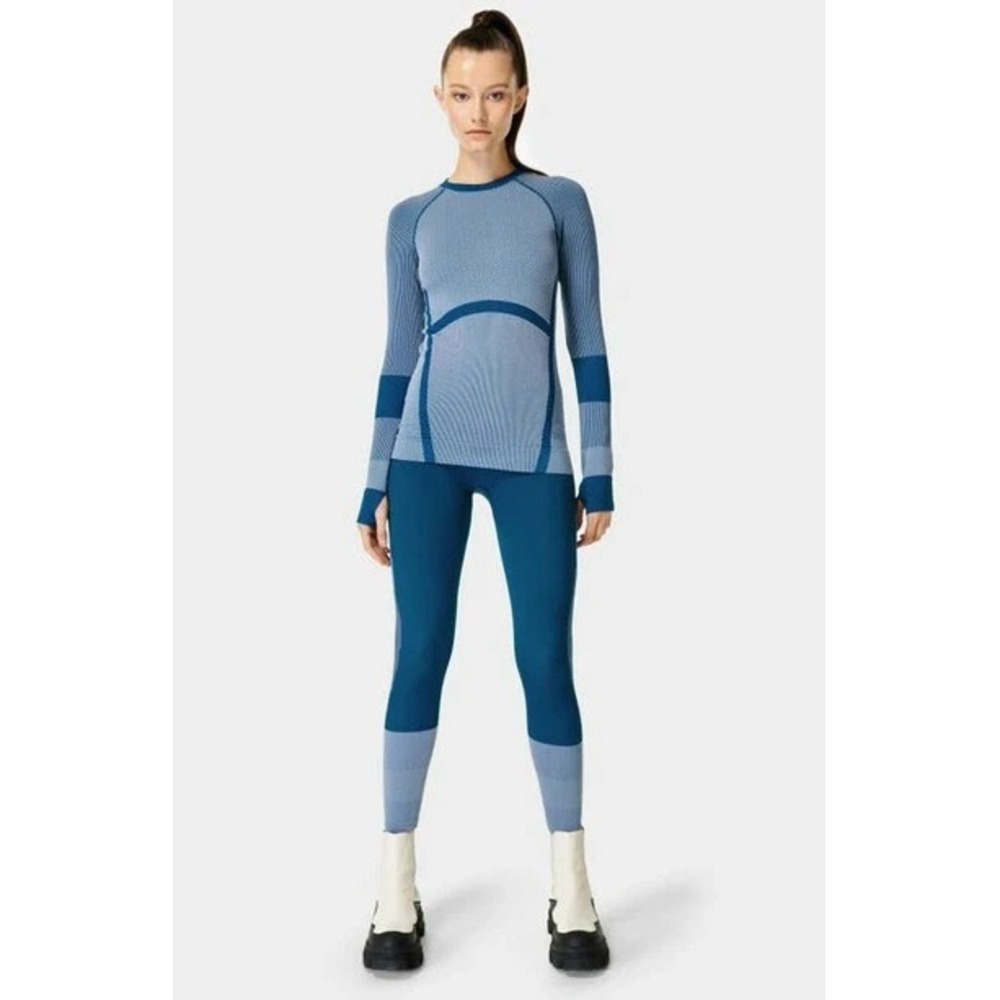 SWEATY BETTY Sculpt Base Layer 7/8 Leggings In Deep Blue Size Small